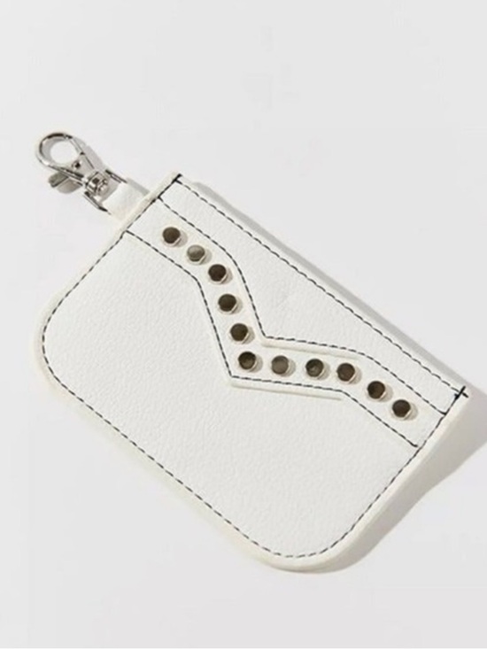 Urban Outfitters Handbags - Urban Outfitters Devon Studded Cardholder White Silver Wallet Keychain NEW NWT